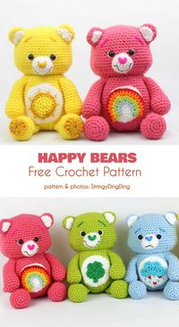 Happy Bears Amigurumi Free Crochet Pattern | Your Crochet