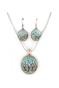 Patinated Tree of Life Necklace Set