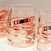 Copper ribbon wrapped glass tumblers. | The Decorating Diva, LLC