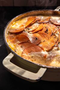 Easy Creamy Scalloped Sweet Potatoes | halfbakedharvest.com