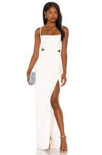 Nookie Stella Cut Out Gown in Ivory | REVOLVE