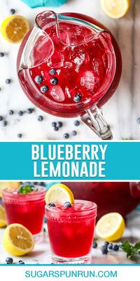 My blueberry lemonade uses a fresh or frozen blueberry simple syrup for a stunning flavor and color. It’s refreshing and perfect for summer, and it tastes great spiked too!