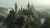 The image is of Hogwarts Castle, a fictional British boarding school of magic for students aged eleven to seventeen. The school is depicted as a large, ancient castle with many turrets and towers ->> more details in ai-img-gen.com