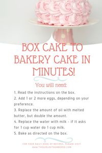 Convert Box Cake Mix to a Bakery Cake In Minutes! - The Girl Outnumbered Desserts