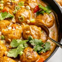 One Pan Chicken Meatballs in Pumpkin Curry Sauce | Ambitious Kitchen