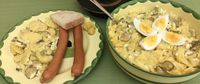 I don't know any other recipe for German food that has as many variations of a recipe than the German potato salad. Served warm or cold.