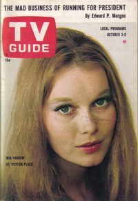 Vintage Oct 3, 1964 TV Guide with Mia Farrow playing Allison McKinsey of Peyton Place