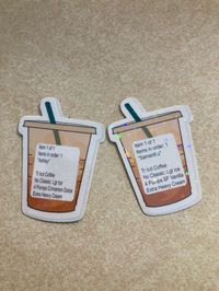 Customized Starbucks Order Stickers - Etsy