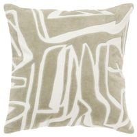 This chic accent pillow will create contemporary elegance in any ultramodern décor. Made from 100% premium cotton, this 20" x 20" knife-edged pillow boasts an abstract, ultra-modern appliqued design in soft cotton velvet. This pillow is nothing short of fabulous, inspired by modern craft and glamour. The satin-stitched edges of the impressionistic pattern are beautifully embroidered, providing a tactile, urbane feel. The coordinating solid back with a hidden zipper closure ensures that this accent pillow will look sleek from any angle. With the classic black and ivory color palette, this piece will add a touch of sophistication and drama to any room.