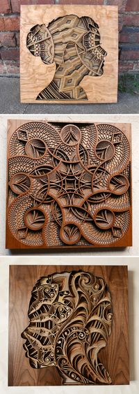 New Laser-Cut Wood Relief Sculptures by Gabriel Schama