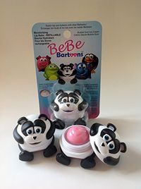 Brand: BeBe BartoonsColor: black, whiteFeatures: Panda Lip Balm with Bubble Gum flavor - Panda ToysPanda lip gloss - refillable lip balm with heart shapecollectible toys and lip balm - 10 other BeBe Bartoons characters available. Twist and exchange their heads and bodies. Refills available sold separately. Check out our other listings for more animals that can exchange with these panga lip balms to make funny new animals.Girls love these - great gifts and stocking stuffers for girls or panda loversLip balm collection - more than just pandas available. Surprise you best girl with a mail order package with free shipping.Details: Panda Lip balm (by the brand BeBe Bartoons) comes with Bubble gum Ice Cream scent lip balm. The lip balm has a heart shape on top. The Panda is adorable - every girl