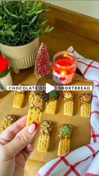 Charlotte-Louise Harvey on Instagram: "No Bake Chocolate Dipped Shortbread 🍫🎅🏽 the perfect “bake” to do with the kids over the festive break. The packet of short bread was 75p meaning a super budget friendly baked gift to give to your loved ones 🎁💫

Ingredients;
- Packet of Shortbread
- 200g Milk Chocolate Chips
- Decorations (I used some sprinkles, chocolate decorations and gold glitter spray)

Method;
- Melt your chocolate in the microwave in 30 second intervals. Keep stirring after every 30 seconds.
- Dip your shortbread fingers into the chocolate and add to a lined baking tray.
- Add your chocolate decorations, sprinkles and dust with gold glitter spray.
- Pop in the freezer for 15 minutes or until chocolate has set.
- Remove from freezer and enjoy! I popped ours in a Christmas ti