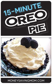 This 15-Minute Oreo Pie is one of the simplest recipes in existence and it is SO yummy! Make it for your next get-together and you will have everyone raving about it!