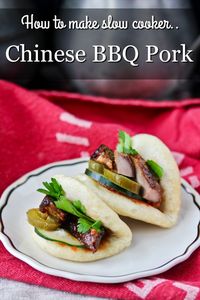 Slow Cooker Chinese Barbecue Char Sui with bao buns from frozen dough