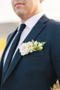 Engagement Photo Shoot with Floral Pocket Square