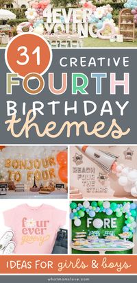 Unique 4th Birthday Party Themes for Girls and Boys | Celebrate your 4-year-old with these creative birthday ideas, including inspiration for decorations, party favors, cake, food and more!