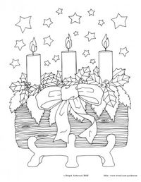 © Brigid Ashwood Yule Log Coloring Page