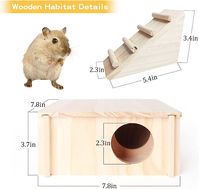 Amazon.com : Fhiny Wooden Hamster Hideout for Small Animal, Gerbils Chamber Hut with Ladder Habitats Decor, Maze Climbing Toys for Dwarf Syrian Hamsters Mice and Other Small Pets : Pet Supplies