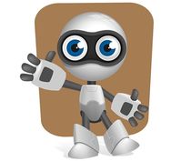 Robot Vector Character with Glossy Effects - Vector Characters