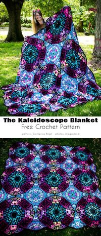 Color Kaleidoscope Blanket Free Crochet Patterns