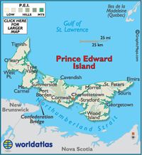 Prince Edward Island is the smallest province in Canada as well as the most densely populated province (24 people per square kilometer). It joined the Confederation in 1873.