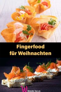 Festliche Fingerfood Ideen als Spießchen, kleine Teller oder im Glas. Appetitliche Einzelportionen sind hygienisch und helfen, uns alle gesund zu halten. #weihnachten #buffet #familie #rezepte #fingerfood #essen