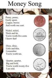 Teaching money through song....seems like a fun and easy way for my girls to learn the value of each coin! by louise