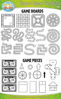 Game Board Template Clipart {Zip-A-Dee-Doo-Dah Designs} | TpT