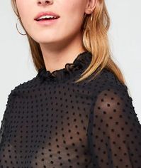 Blouse effet transparent en plumetis - - NOIR - ETAM