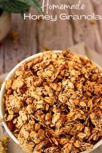 Crunchy cinnamon honey granola made with egg whites for the best clusters.