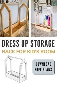 Stylish and functional dress up storage rack for kids. Perfect for keeping clothes, shoes, and accessories organized. #kids #dressup