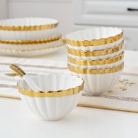 Upgrade White Porcelain Plates for Food Dinner Set Dishes Salad Soup Bowl Ceramic Plates and Bowls