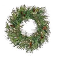 28" HGTV Home Collection Pre-Lit Black Tie Cedar Wreath – National Tree Company