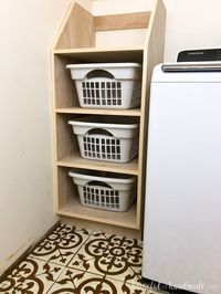 Laundry Basket Shelf Build Plans – Houseful of Handmade