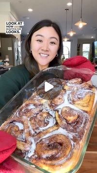 Tasty on Instagram: "I'll take 10 please Follow @jasminepak for more good eats! TikTok Viral Upgraded Canned Cinnamon Buns - 2 cans cinnamon rolls in a 9x13 pan (5 pieces per can) - 1 cup heavy cream - 1 stick melted butter - 1 tbsp cinnamon - 3/4 cup light brown sugar Directions: - Place cinnamon rolls into 9x13 pan - Evenly add 1 cup heavy cream - Combine melted butter, cinnamon, and light brown sugar until fully incorporated and pour over cinnamon rolls - Cover with foil and Bake 350 for 45-ish minutes until liquid is mostly absorbed - Cover with icing from the cinnamon roll cans and enjoy!"