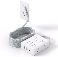 ￼Visit the Store, One Beat  One Beat  Visit the Store  4.8  484  Surge Protector Power Strip 15 Ft Cord, Ultra Thin Flat Extension Cord with 8 Outlets 4 USB Ports(2 USB C), Flat Plug Power Strip, 15 Ft Long Braided Power Cord for Home, Office, Dorm Room Essentials