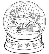 Printable Winter Coloring Pages: Snow Globe (via Parents.com)  colour it, sew it, trace it, etc.