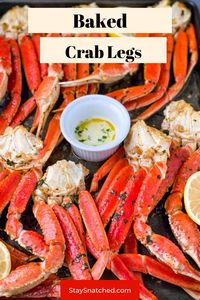 These Oven Baked Crab Legs with Garlic Butter are made using Old Bay Seasoning and either snow crab legs or king crab legs. Baking them in the oven is so simple! They are ready in 25 minutes and easy to crack.