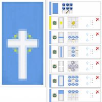 A Minecraft cross banner design for ideas and inspiration to decorate your church or Christmas build.