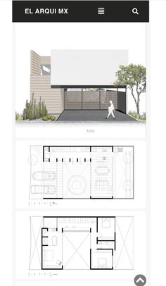 the floor plan for an office building with two floors and three levels, in different directions