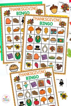 three thanksgiving printables for kids to play with