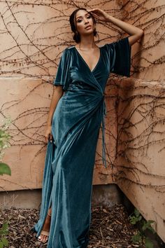 Feel luxurious in an instant with our Meghan Velvet Wrap Maxi Dress! This gorgeous rust dress is a true wrap style with velvet material. Shell Dress, Velvet Bridesmaid Dresses, Velvet Wrap Dress, Baltic Born, Velvet Maxi Dress, Persian Blue, Wrap Maxi Dress, Mid Length Sleeves, Rust Dress