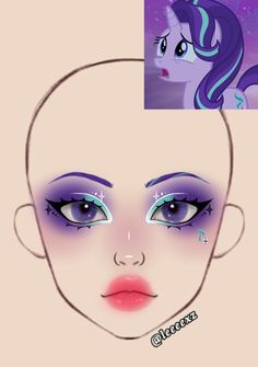 Rarity Makeup, Face Chart Makeup Ideas, Starlight Makeup, Makeup Template