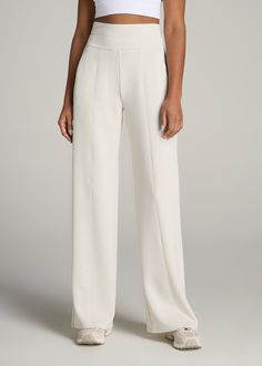 About Our Wide Leg Ultra High Rise Pant Comfort and style combine on these effortlessly chic pants for tall women. Designed with an ultra-high rise that's extra flattering, they have a modern wide leg with front seam details to highlight your long legs. We've made these tall women's pants specifically for your height, with a full length leg and inseam that's actually long enough. The tri-blend fabric is naturally wrinkle-resistant, and ready for a day of running errands or lounging at home. Two Athleisure Office, Germany Winter, Scrubs Dress, Cozy Sleepwear, Protein Meals, Fasion Outfits, Chic Pants, Tall Pants, Fall Denim