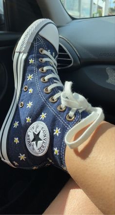 Converse Bleu, Converse Embroidery, Embroidered Converse, Blue Converse, Dr Shoes