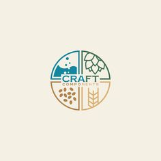 the logo for craft components, which has been designed to look like an abstract piece of art