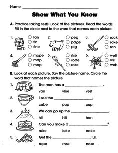 worksheet for reading the words and pictures in this book, show what you know