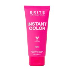 Brite Instant Color Pink gives your hair a vibrant glow. Express yourself! Transform your hair with colour that lasts 5-30 washes. The hydrating formula conditions as it colours, leaving your hair silky smooth. Before dyeing your hair perform a test on a small hidden section to make sure you’re happy with the results. Everyone’s hair is different so the results will vary. This dye highly pigmented for our brunette friends. For lighter colored hair, dilute the product by mixing with conditioner t Brite Clean Color Hair Dye, Brunette Friends, Punky Color, Best Hair Dye, Pink Hair Dye, Moisturizing Hair, Pink Dye, Frank Body, Hair Silky