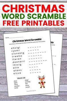 christmas word scramble printables for kids