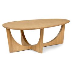 an oval wooden table with curved legs